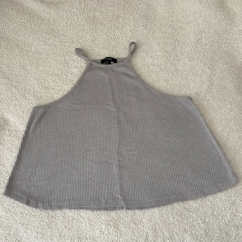 GRAY HALTER TOP SIZE MEDIUM